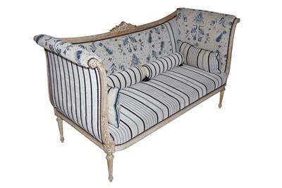 Lot 222 - A LOUIS XVI STYLE CANAPE SOFA