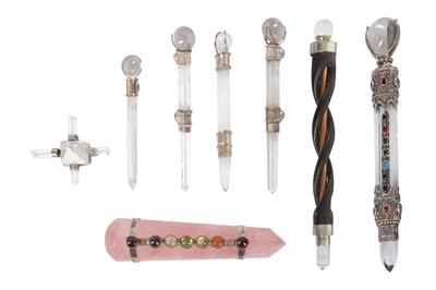 Lot 67 - A CONTINENTAL ROCK CRYSTAL SHORT SCEPTRE, 20TH CENTURY