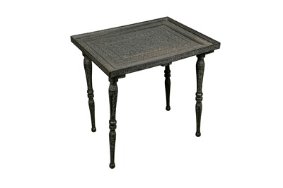 Lot 449 - AN ANGLO-INDIAN CARVED WOOD OCCASIONAL TABLE