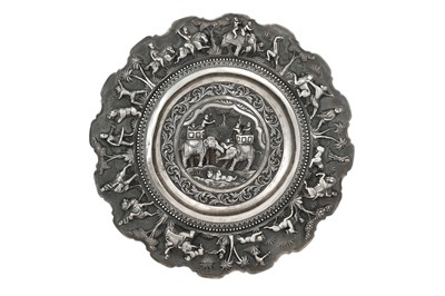 Lot 470 - A SILVER REPOUSSÉ CEREMONIAL DISH
