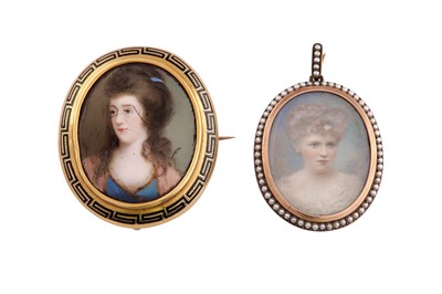 Lot 707 - TWO PORTRAIT MINIATURE JEWELS