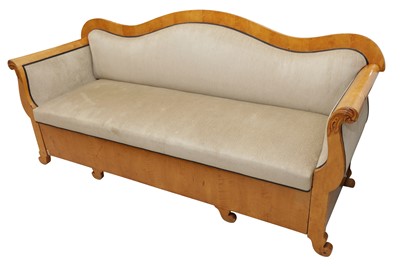 Lot 178 - A SATIN BIRCH BIEDERMEIER SOFA, LATE 19TH CENTURY