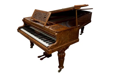 Lot 132 - A VICTORIAN JOHN BROADWOOD & SONS OF LONDON BURR WALNUT GRAND PIANO