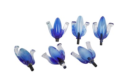 Lot 1118 - A COLLECTION OF SIX BLUE LIGHT SHADES, 20TH CENTURY