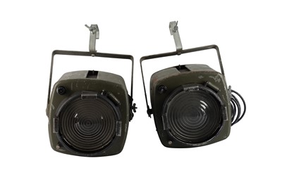 Lot 1119 - TWO HANGING THEATRE SPOTLIGHTS, MID 20TH CENTURY