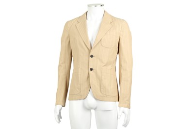 Lot 144 - Alexander McQueen Beige Pinstripe Blazer - Size 46