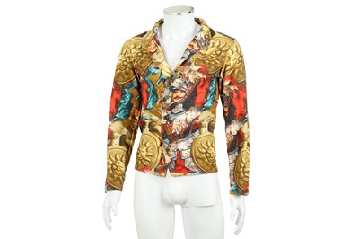 Lot 221 - Men's Dolce & Gabbana Gold Print Jacket - Size 46