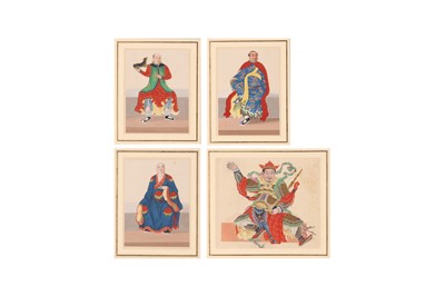 Lot 96 - FOUR CHINESE PAINTINGS OF LUOHANS.