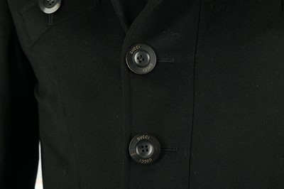 Lot 239 - Gucci Black Wool Military Style Coat - Size 46