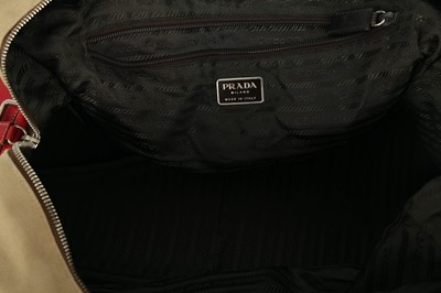 Lot 5 - Prada Red Canapa Canvas Travel Bag