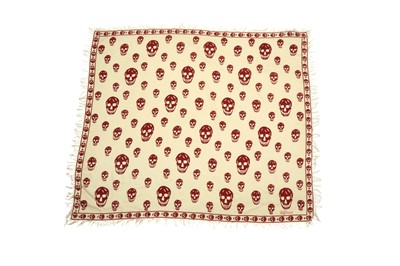 Lot 161 - Alexander McQueen Cream Skull Print Scarf