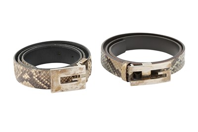 Lot 139 - Two Gucci Python Belts - Size 75