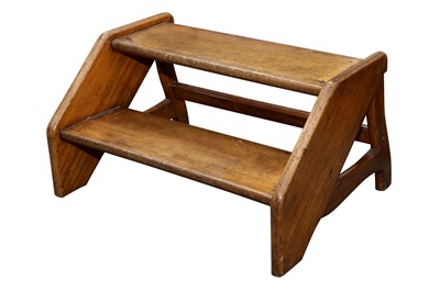 Lot 235 - A SET OF MAHOGANY LIBRARY STEPS