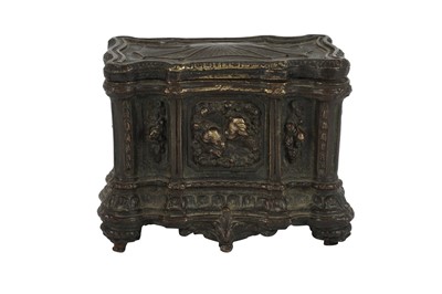 Lot 240 - A FRENCH RENAISSANCE REVIVAL CAST BRONZE CASKET, LATE 19TH CENTURY