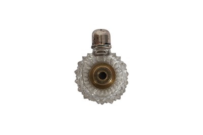 Lot 919 - A SILVER AND GILT METAL MOUNTED GLASS PERFUME BOTTLE/MONOCULAR, 19TH CENTURY