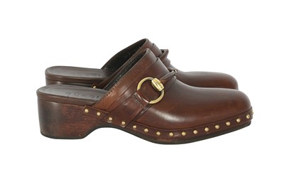 Lot 130 - Gucci Brown Horsebit Mule Clog - Size 39.5