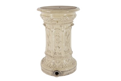 Lot 31 - A CREAM GLAZED STONEWARE WATER FILTER BY DOULTON & CO, LAMBETH, 19TH CENTURY