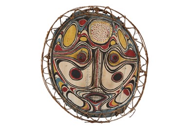 Lot 44 - A LARGE PAPUA NEW GUINEA, SEPIK RIVER PAINTED BARK GABLE MASK
