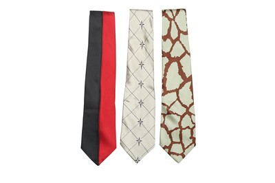 Lot 278 - Three Thierry Mugler Geometric Print Silk Ties
