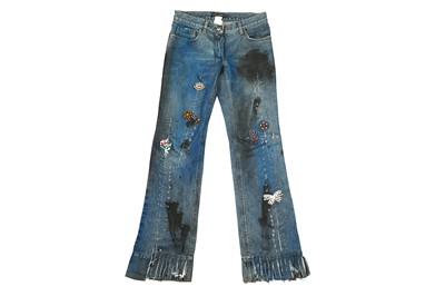 Lot 69 - Dolce & Gabbana Blue Safety Pin Punk Jeans- Size 38