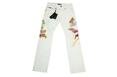 Lot 261 - Dolce & Gabbana White Hawaii Jeans - Size 44