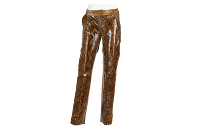 Lot 114 - Dolce & Gabbana Tan Python Trousers - Size 44