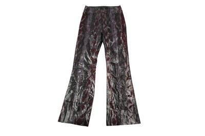 Lot 21 - Gucci Purple Python Flare Trouser - Size 44