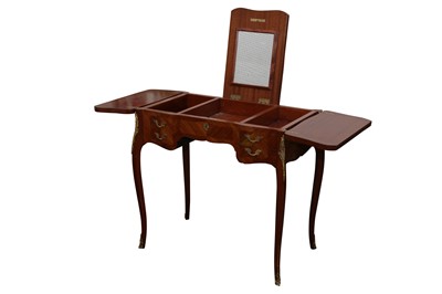 Lot 258 - A LOUIS XV STYLE KINGWOOD AND MARQUETRY INLAID POUDREUESE, LATE 20TH CENTURY