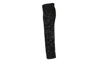 Lot 207 - Gucci Black Embellished Wide Leg Trousers - Size 42
