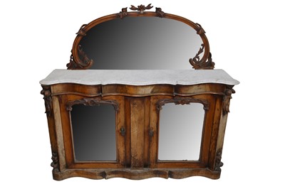 Lot 259 - A VICTORIAN BLEACHED WALNUT CREDENZA