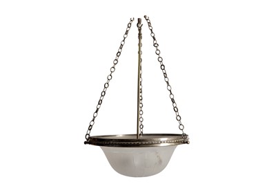Lot 1120 - A SILVER PLATED CEILING LIGHT/PLAFFONIER