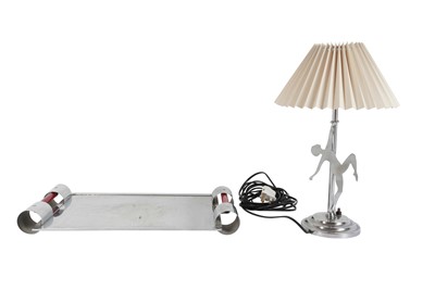 Lot 68 - AN ART DECO CHROME LAMP, EARLY 20TH CENTURY