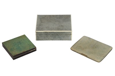 Lot 279 - A SHAGREEN AND IVORY BOX, LATE 19TH/EARLY 20TH CENTURY