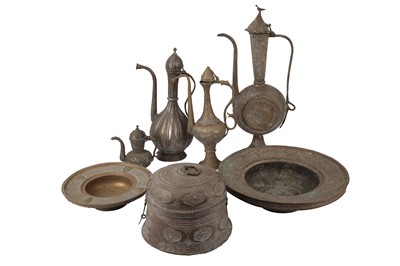 Lot 605 - A TURKISH TINNED COPPER EWER, LATE 19TH CENTURY