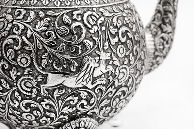 Lot 174 - A late 19th century Anglo-Indian three-piece tea service, Cutch circa 1890 by V.K (unidentified, Wilkinson p.92)