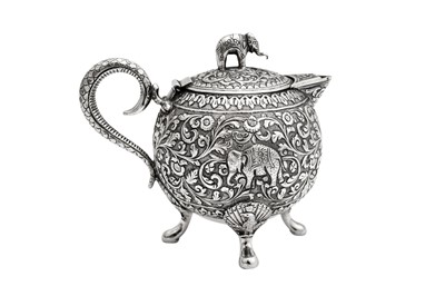 Lot 174 - A late 19th century Anglo-Indian three-piece tea service, Cutch circa 1890 by V.K (unidentified, Wilkinson p.92)