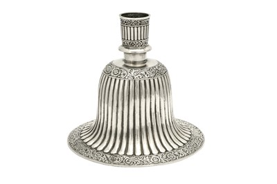 Lot 741 - AN INDIAN-COLONIAL SILVER HUQQA BASE