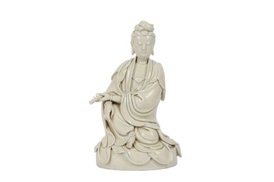 Lot 161 - A CHINESE DEHUA FIGURE OF GUANYIN.