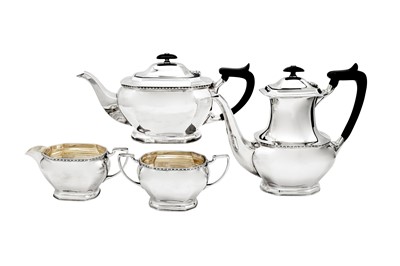 Lot 561 - An Elizabeth II sterling silver four-piece tea and coffee service, Sheffield 1975 by R. E. Porter