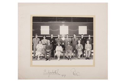 Lot 73 - A LARGE BLACK AND WHITE PHOTOGRAPH OF H.M. THE QUEEN AND PRINCE PHILIP