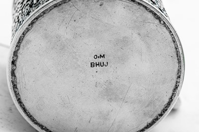 Lot 178 - A late 19th / early 20th century Anglo – Indian silver three-piece tea service, Cutch, Bhuj circa 1900 by Oomersi Mawji jnr (active 1890-1930)