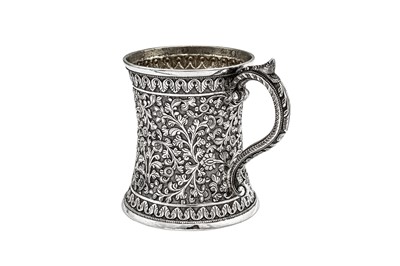 Lot 169 - A late 19th century Anglo – Indian silver mug, Cutch circa 1880