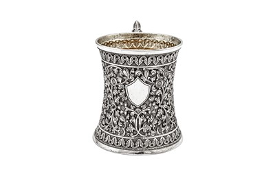 Lot 169 - A late 19th century Anglo – Indian silver mug, Cutch circa 1880