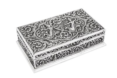 Lot 216 - A mid-20th century Thai silver cigarette box, probably Bangkok circa 1960