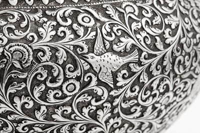 Lot 171 - A large late 19th century Anglo – Indian unmarked silver bowl or jardinière, Cutch circa 1890