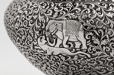 Lot 171 - A large late 19th century Anglo – Indian unmarked silver bowl or jardinière, Cutch circa 1890