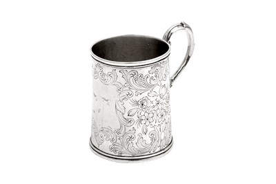 Lot 136 - A mid-19th century Indian Colonial silver small mug, Calcutta circa 1860 by Charles Nephew and Co (active 1848-70)