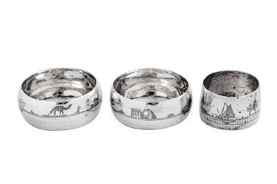 Lot 329 - A mixed group of early to mid-20th century Iraqi silver and niello items