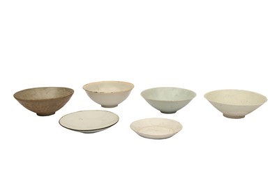 Lot 576 - SIX CHINESE EARLY POTTERY BOWLS.