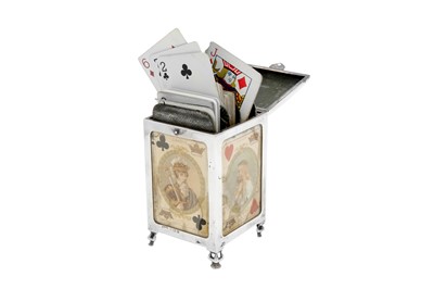 Lot 81 - An Edwardian sterling silver playing card case, Birmingham 1902 by Henry Clifford Davis